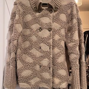 Anthropology bell sleeve button up sweater